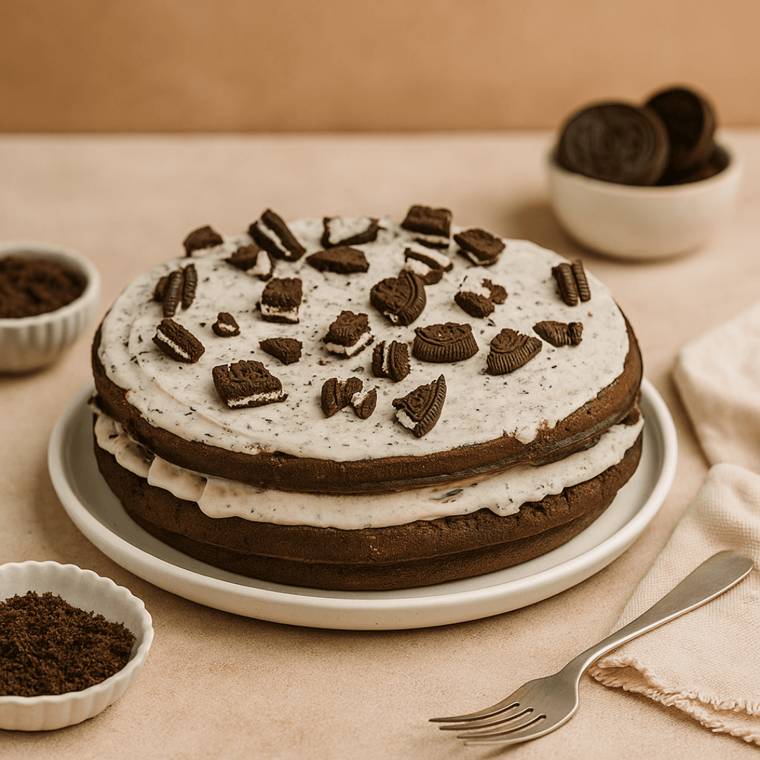 Oreo Brownie Waffle Cake